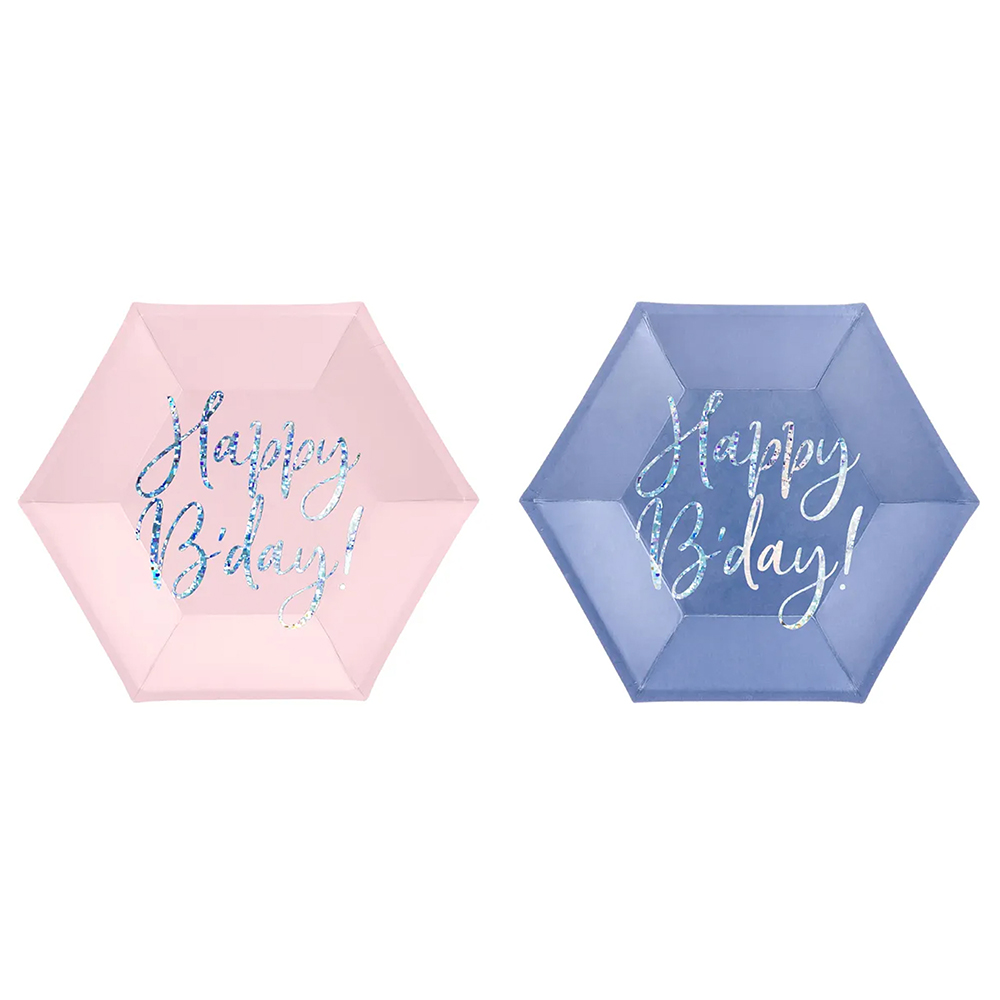 PLATES HAPPY B'DAY! 20CM 6PCS