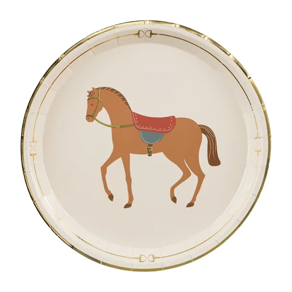 PLATES HORSE MIX 23CM 6PCS