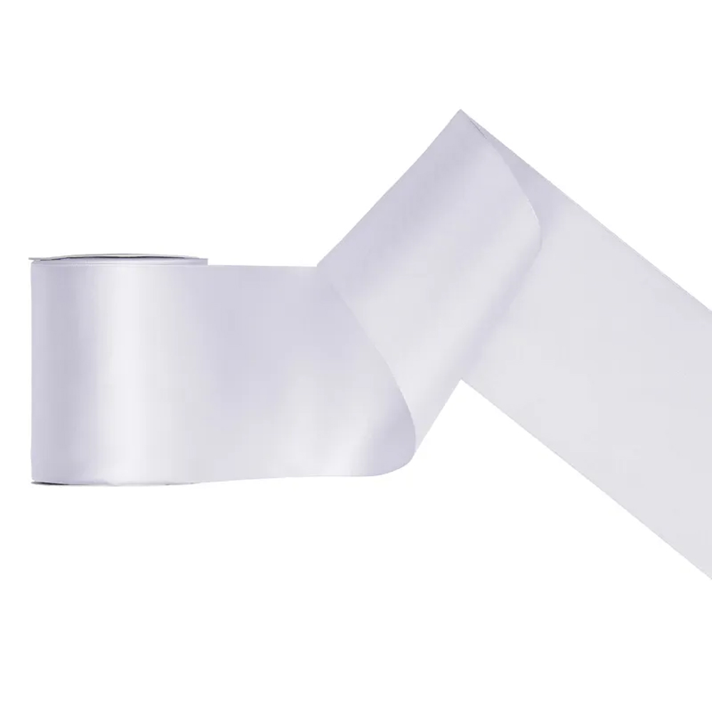 SATIN RIBBON WHITE 100MM