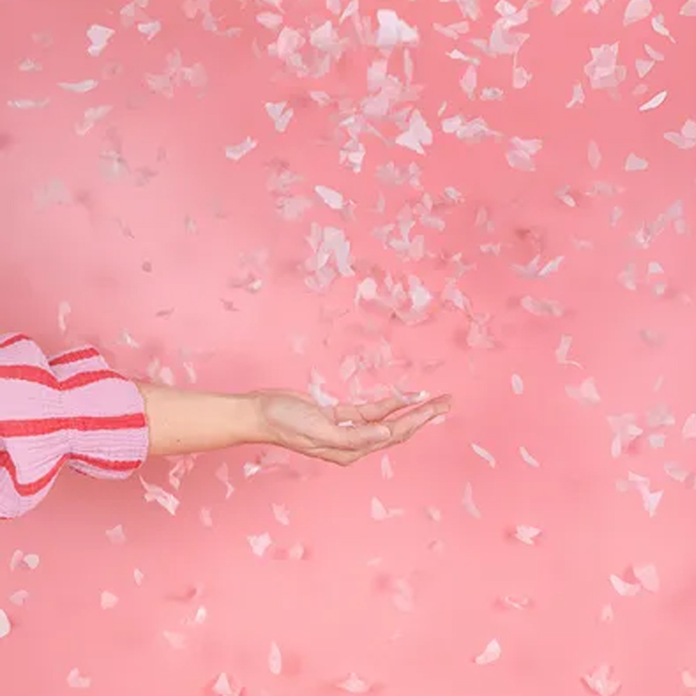CONFETTI CANNON PINK BUTTERFLIES 20CM - Image 2