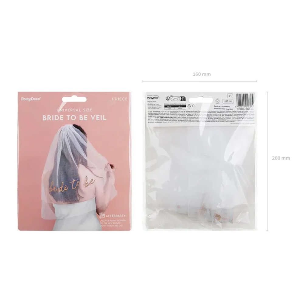 BRIDE TO BE VEIL WHITE 63CM - Image 4