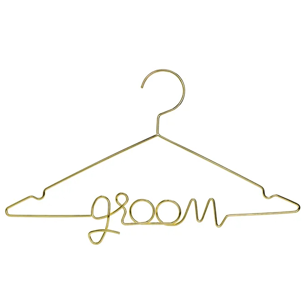 METAL HANGER GROOM GOLD 45X27CM