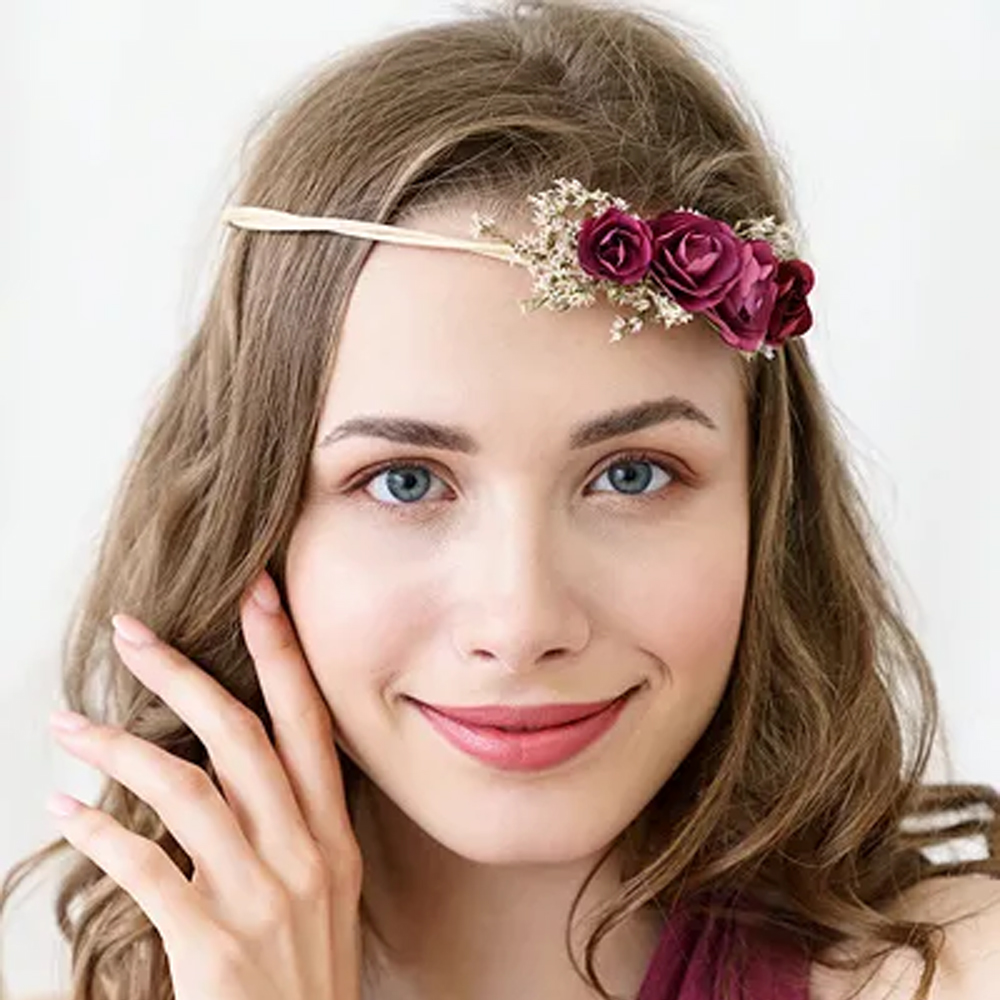 FLOWER CROWN DEEP RED 18CM - Image 3