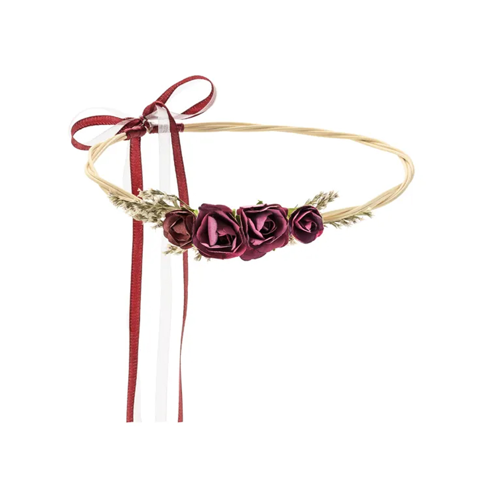 FLOWER CROWN DEEP RED 18CM