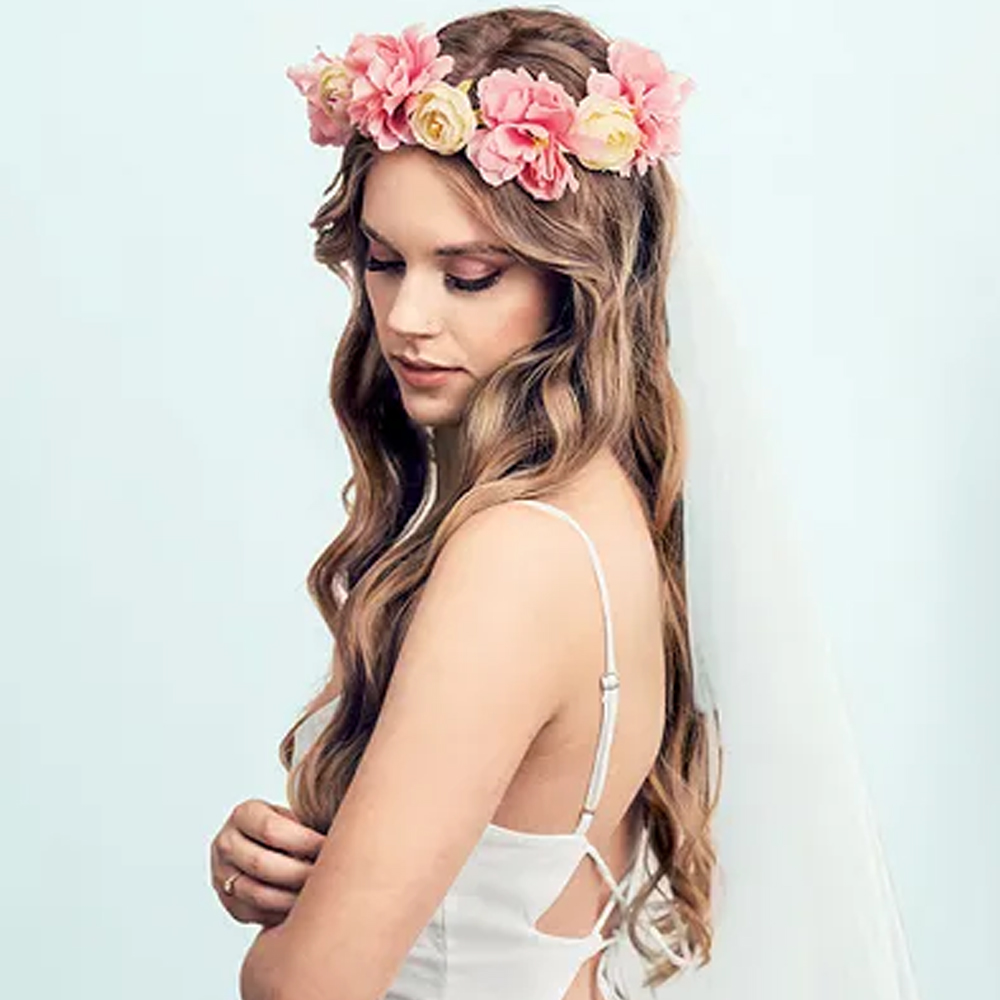 FLOWER CROWN WITH VEIL 17CM - Image 2