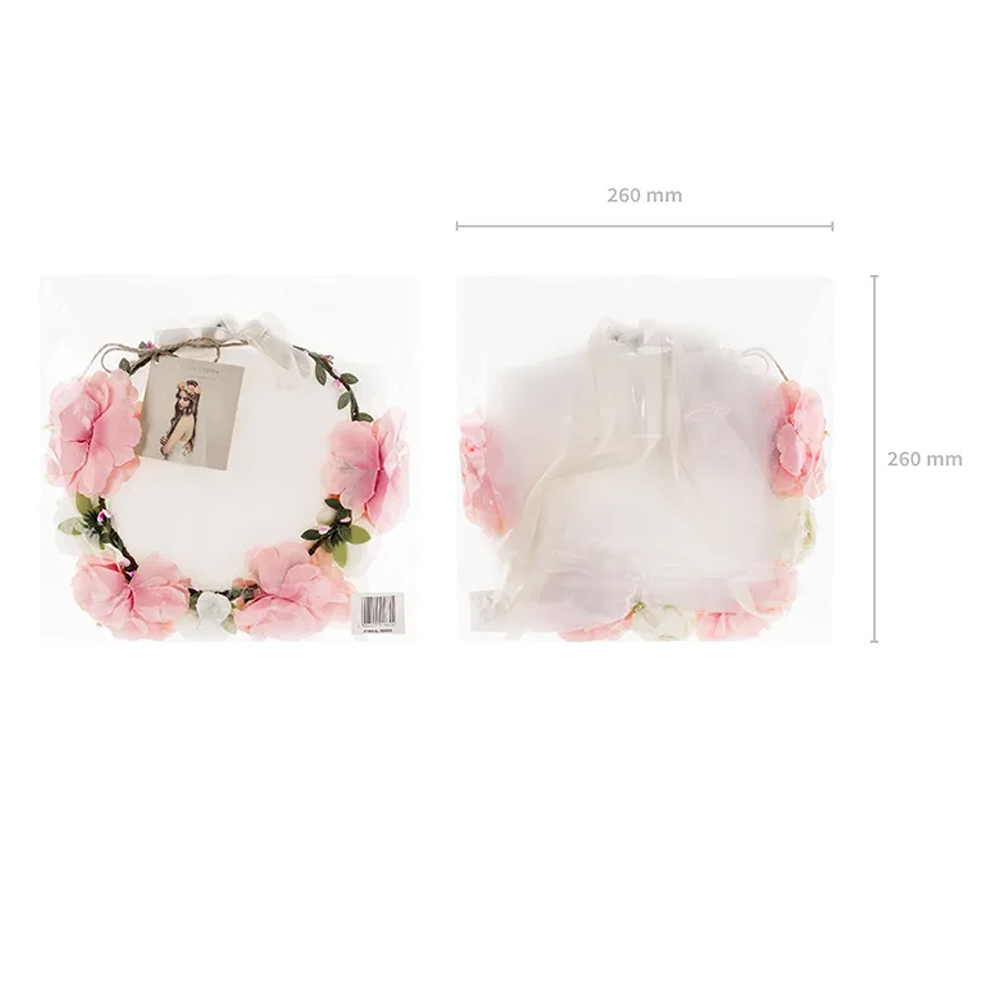 FLOWER CROWN WITH VEIL 17CM - Image 3