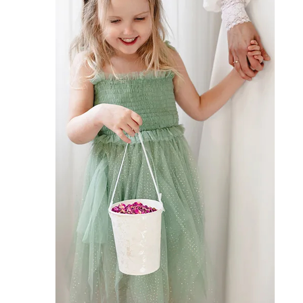 BUCKET FOR FLOWER PETALS HEIGHT WHITE 13CM - Image 3