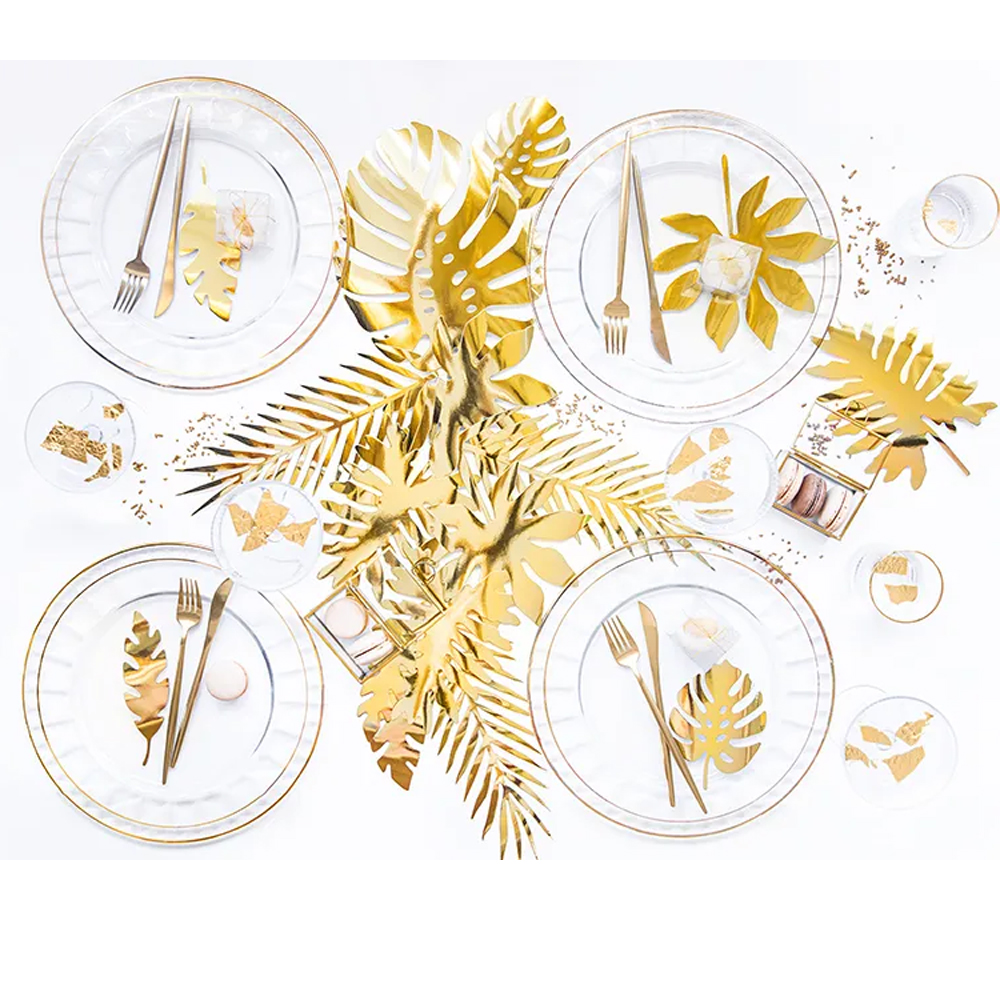 DECORATIONS ALOHA TROPICAL LEAVES GOLD 21PCS - Image 4