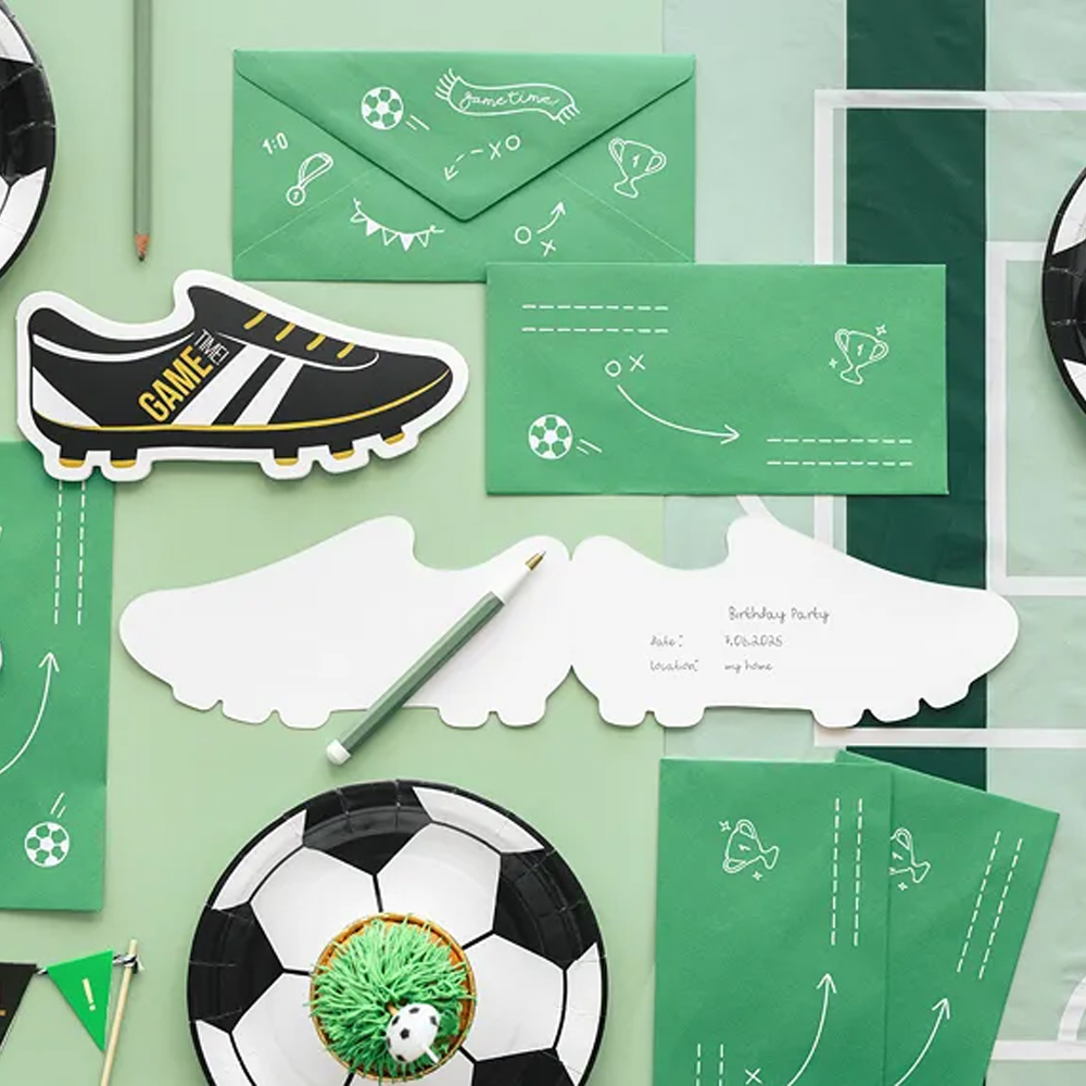 INVITATIONS FOOTBALL - SHOE MIX 6PCS - Image 2
