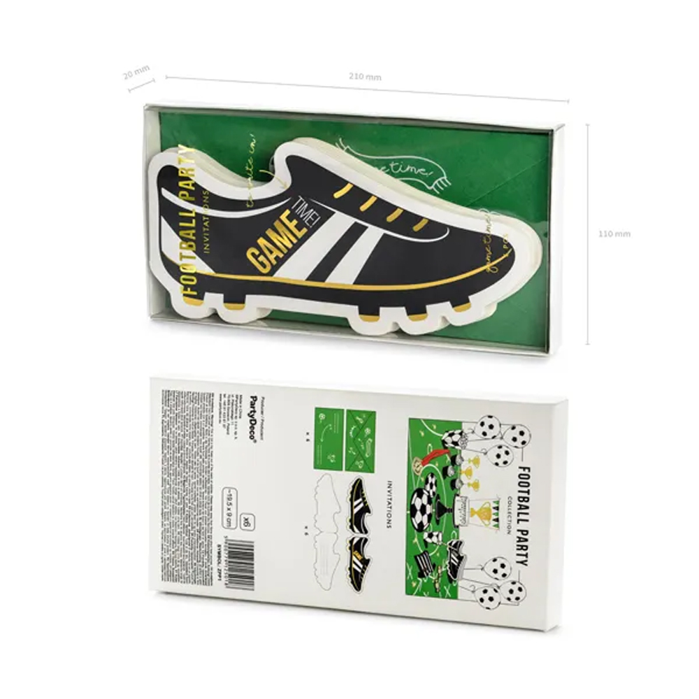 INVITATIONS FOOTBALL - SHOE MIX 6PCS - Image 5