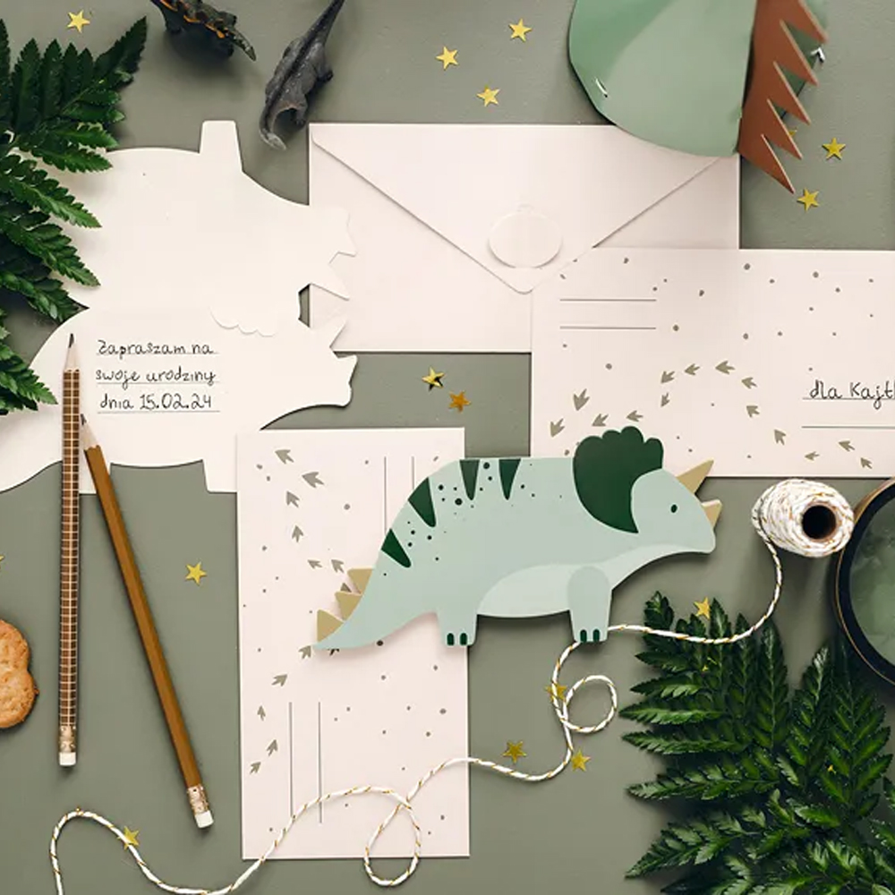 INVITATIONS TRICERATOPS 6PCS - Image 2