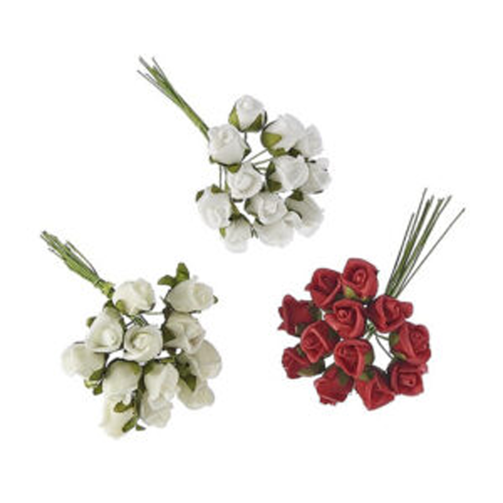 BUNCH OF 12 FOAM 1CM ROSES MINI 1PC