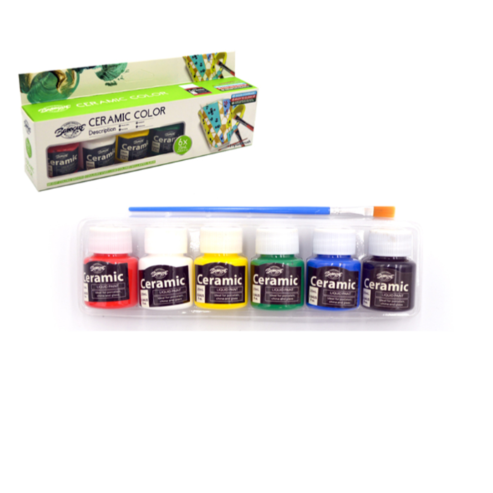 SET OF 6 PAINTS FOR CERAMIC SURFACES 25ML