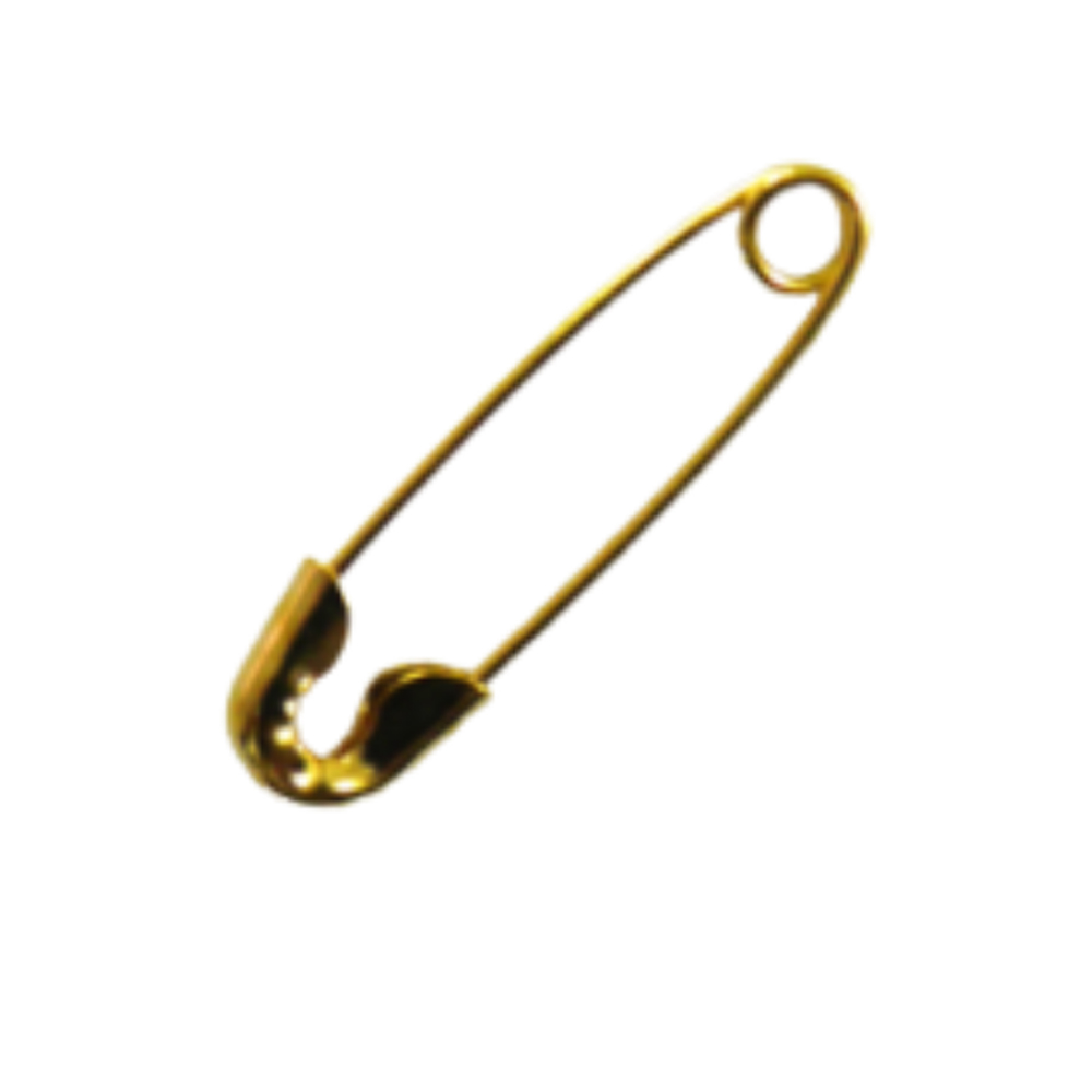 METAL SAFETY PIN GOLD 2X0.5CM