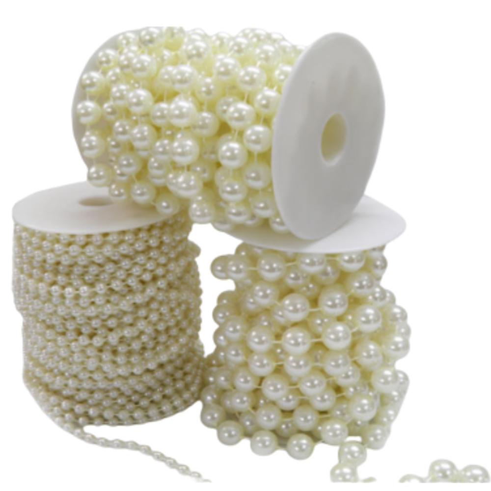 RIBBON GARLAND PEARL IVORY