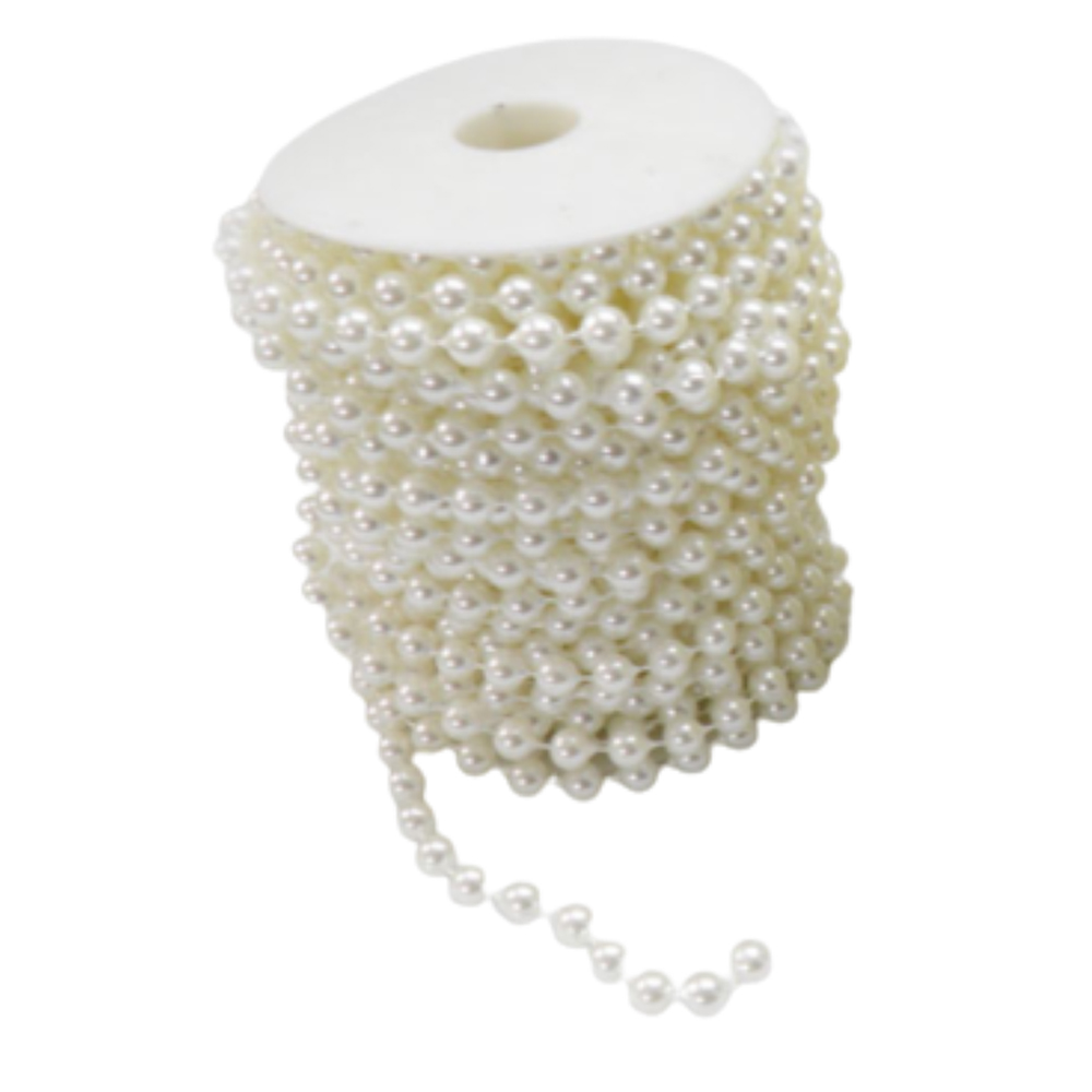 RIBBON GARLAND PEARL WHITE