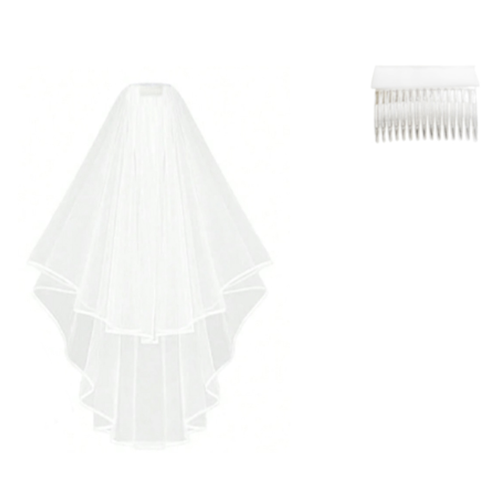 BRIDAL VEIL WITH COMB 80X40CM