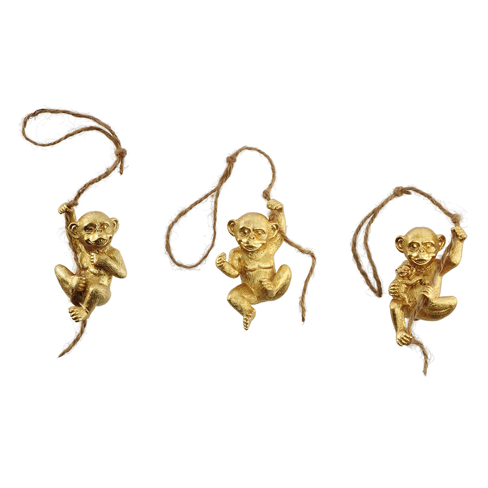 HANGING DECORATION RESIN MONKEY ASSORTED 3 MODELS 7X5X36CM