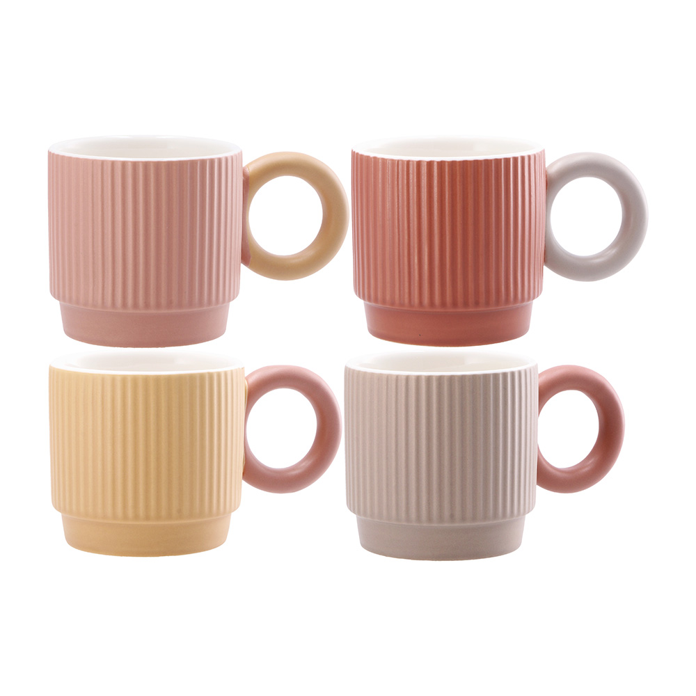 MUG NEW BORN CHINA ASSORTED 4 COLOURS 300ML 8.5X8CM