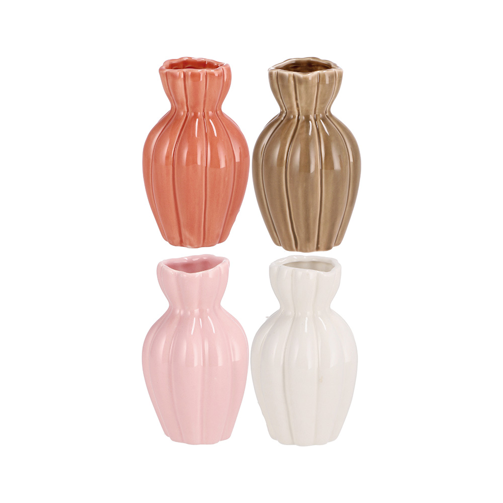 CERAMIC VASE ROBIN ASSORTED 4 COLOURS 7X12.5CM