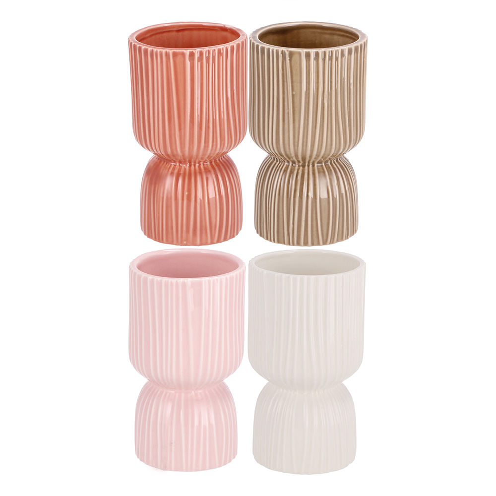 CERAMIC VASE ROBIN ASSORTED 4 COLOURS 8X14CM