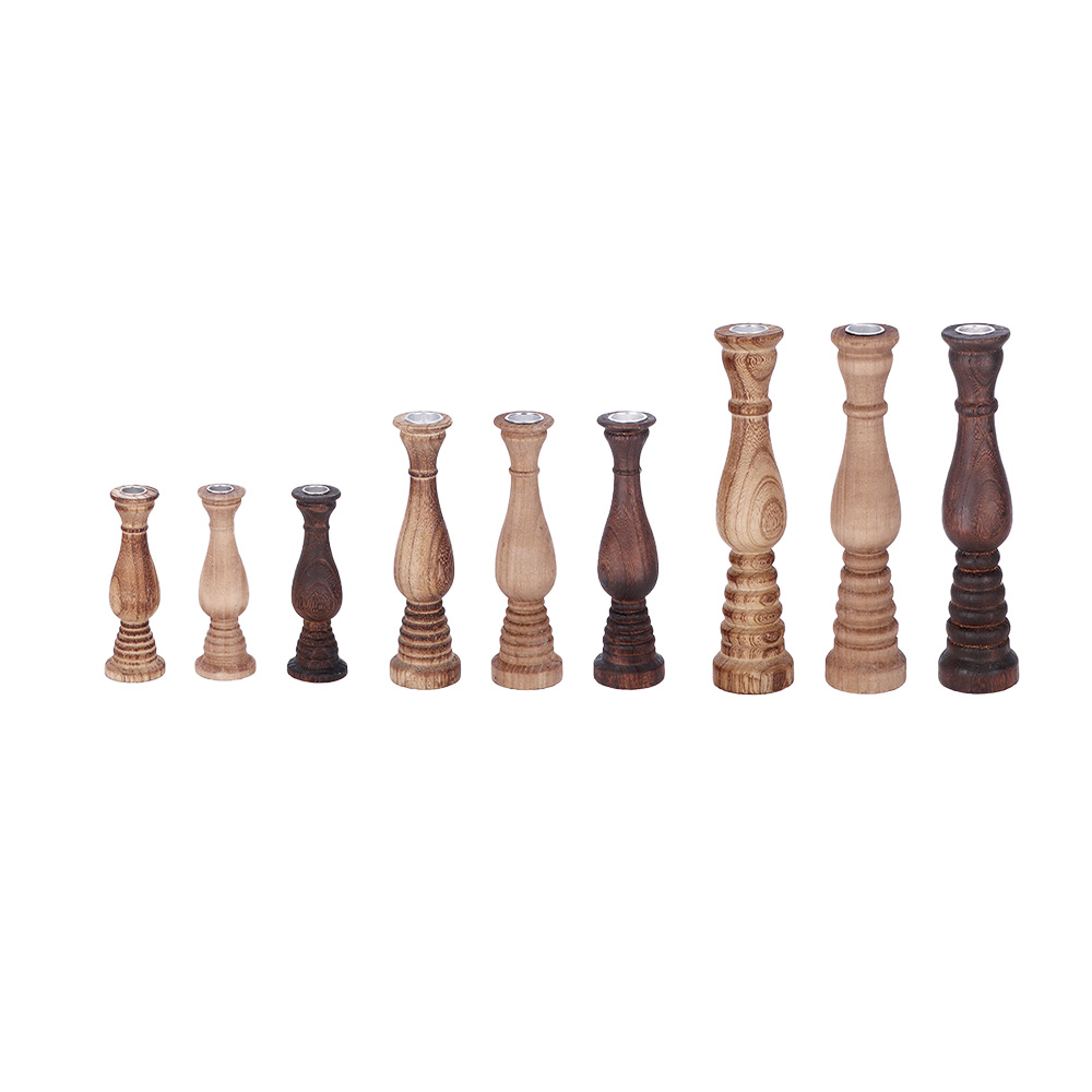 WOODEN CANDLE HOLDER FELIX ASSORTED 3 COLOURS