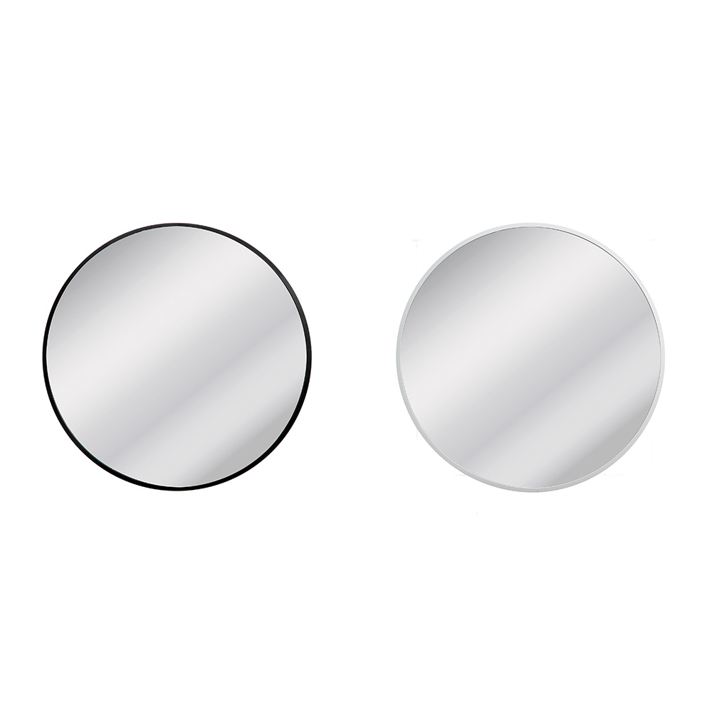MIRROR KAIL WITH ALUMINIUM FRAME ROUND ASSORTED 2 COLOURS 60CM