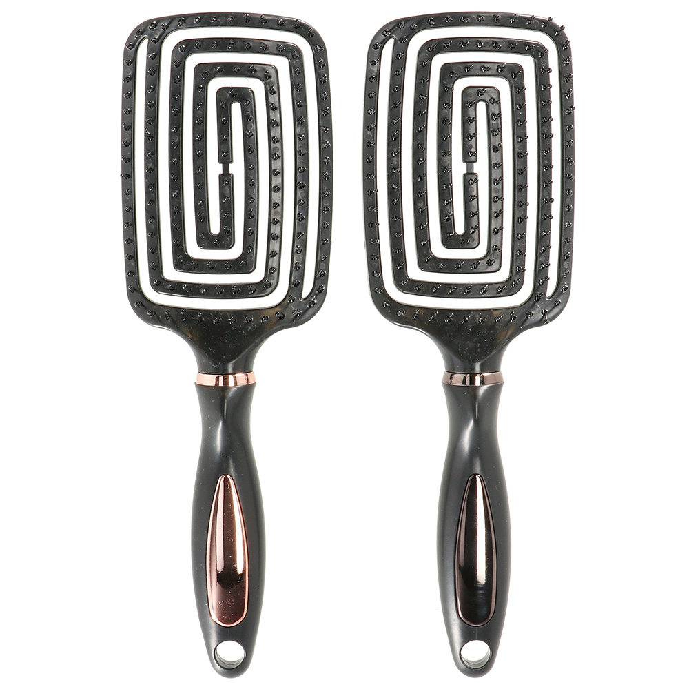 FLAT HAIR BRUSH ASSORTED 2 COLOURS 26CM