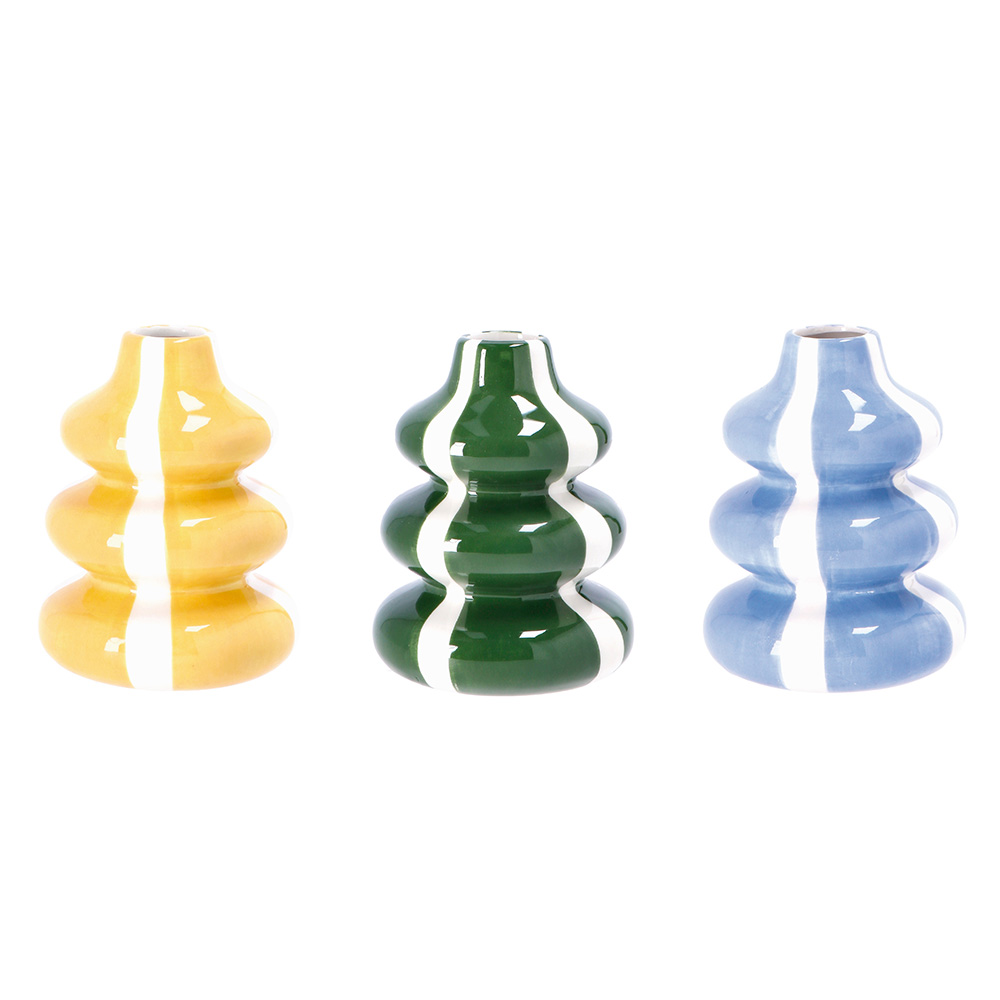 CERAMIC VASE ASSORTED 3 COLOURS 9X12CM