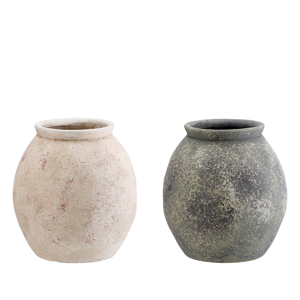 TERRACOTTA VASE SENIA ASSORTED 2 COLOURS 21.5X22.5CM