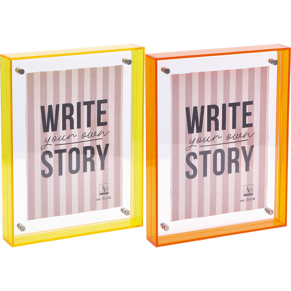ACRYLIC PHOTO FRAME NIETO ASSORTED 3 COLOURS 13X18CM