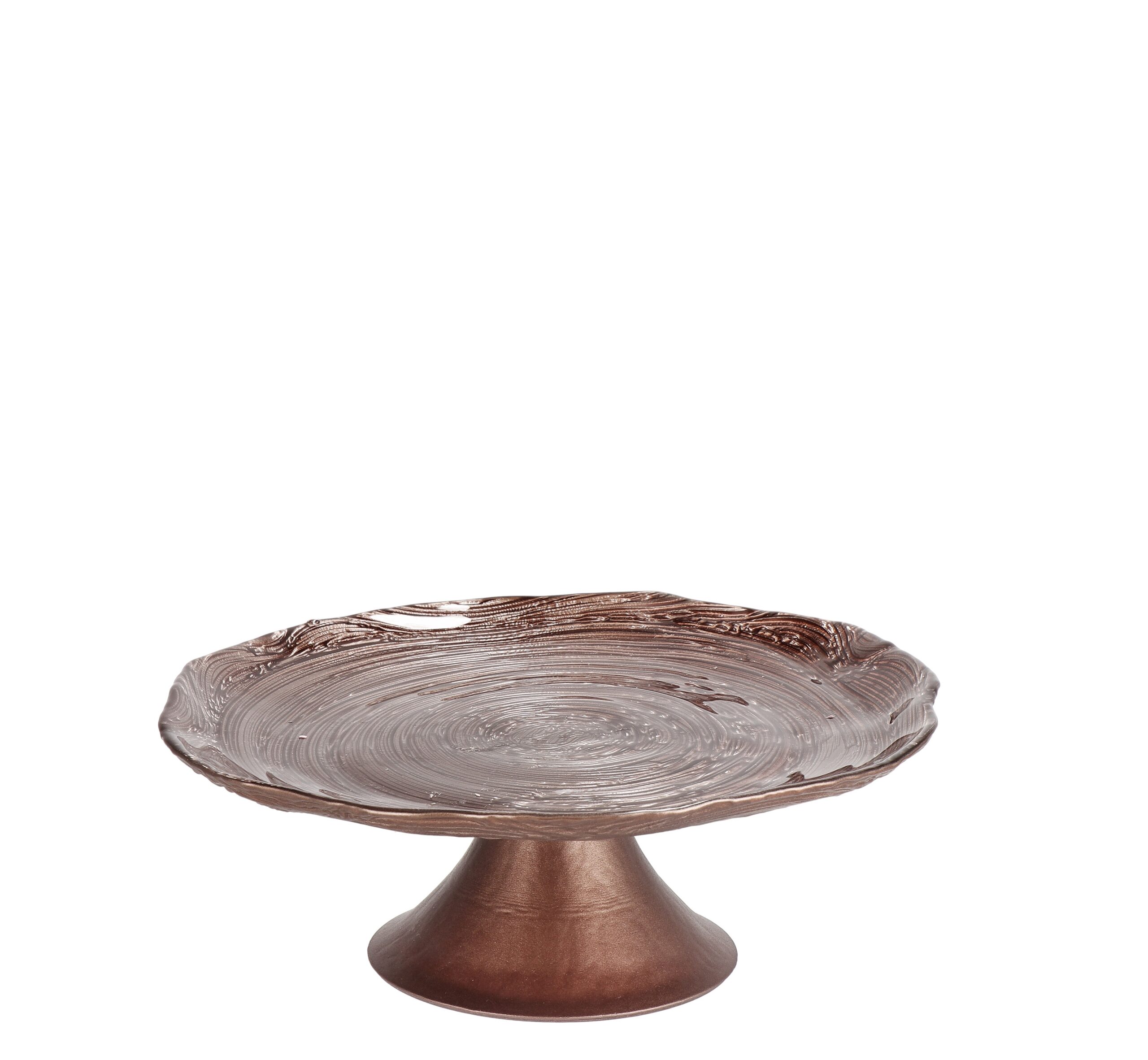 GLASS CAKE STAND IZZY BRONZE 21X7CM