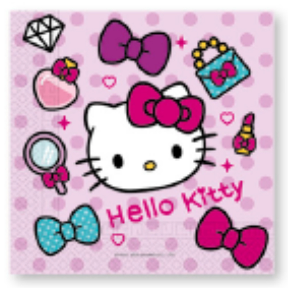 PAPER NAPKINS 2-PLY HELLO KITTY FASHION 33X33CM 20PCS