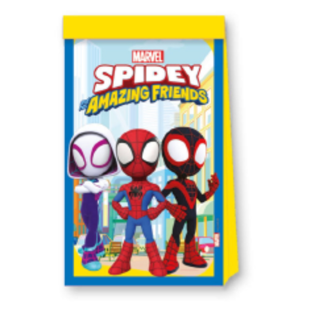 PAPER PARTY BAGS SPIDEY & HIS AMAZING FRIENDS 4PCS