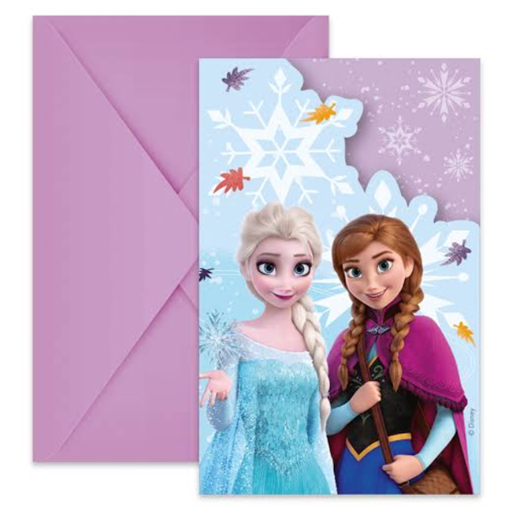 INVITATIONS WITH ENVELOPES FROZEN IDYLLIC WONDER DIE-CUT 6PCS