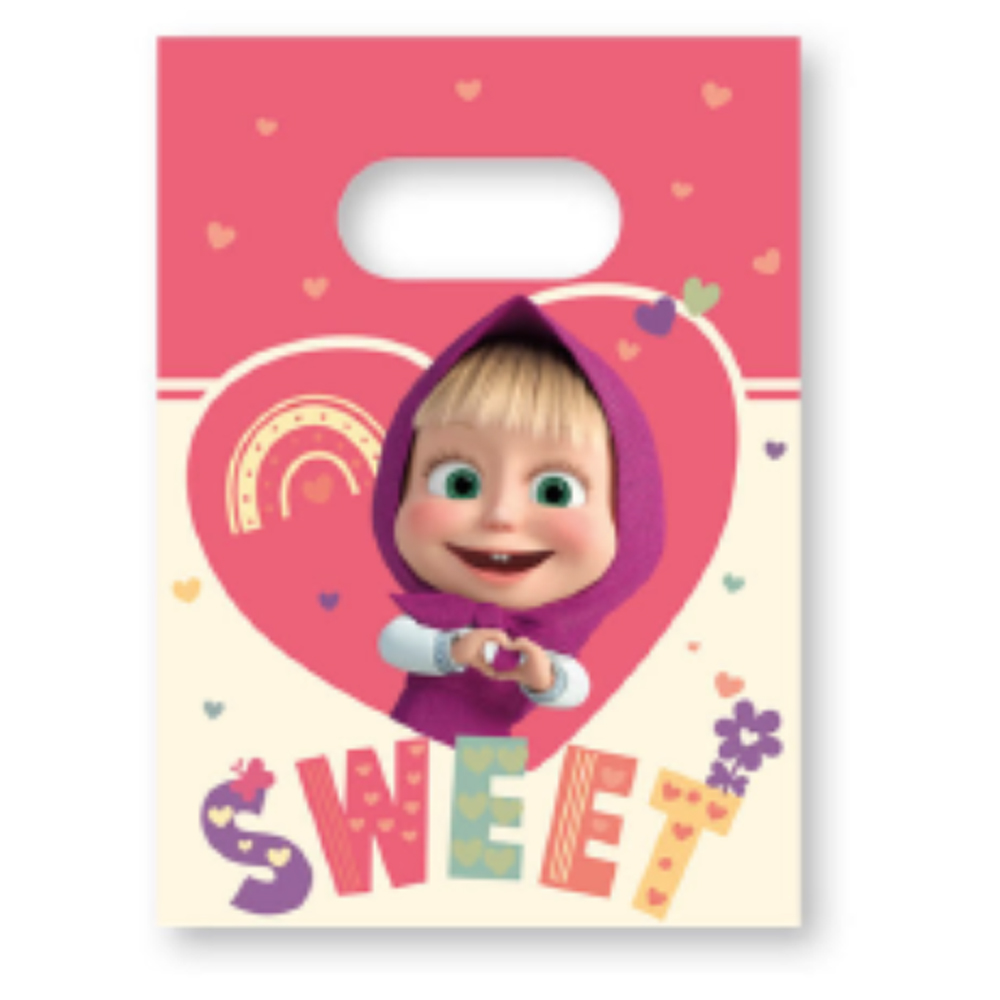 PAPER BAGS MASHA SWEET HEART 4PCS