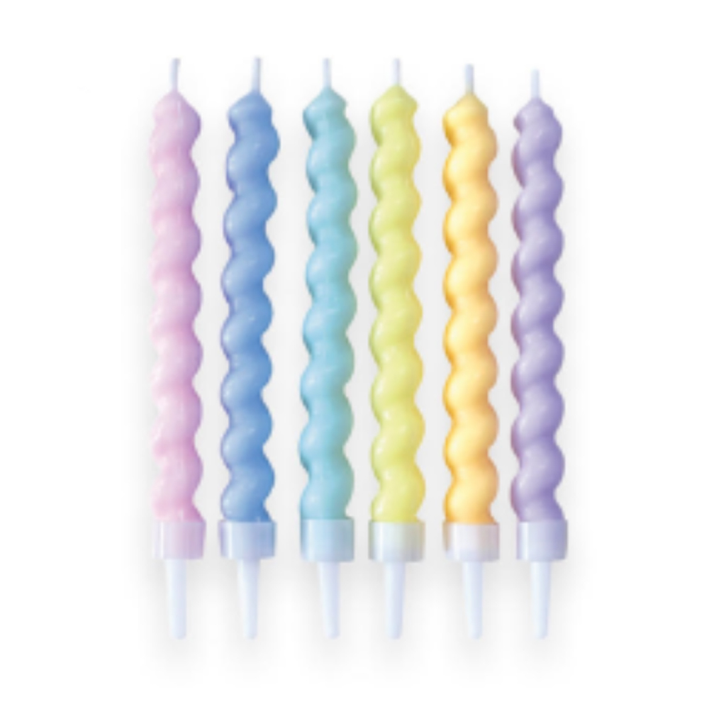 BIRTHDAY CANDLES TWISTED IN PAPER BOX 6PCS