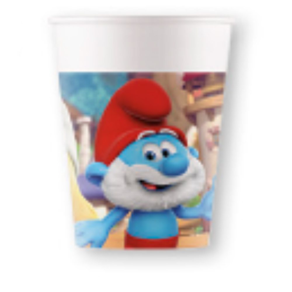 PAPER CUPS SMURFS 200ML 8PCS