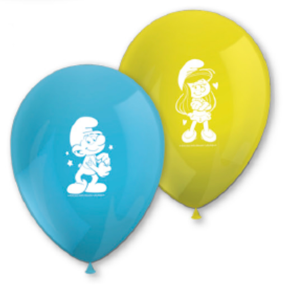 LATEX BALLOONS SMURFS 8PCS