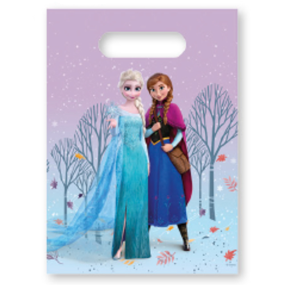 PLASTIC PARTY BAGS FROZEN IDYLLIC WONDER DISNEY 6PCS