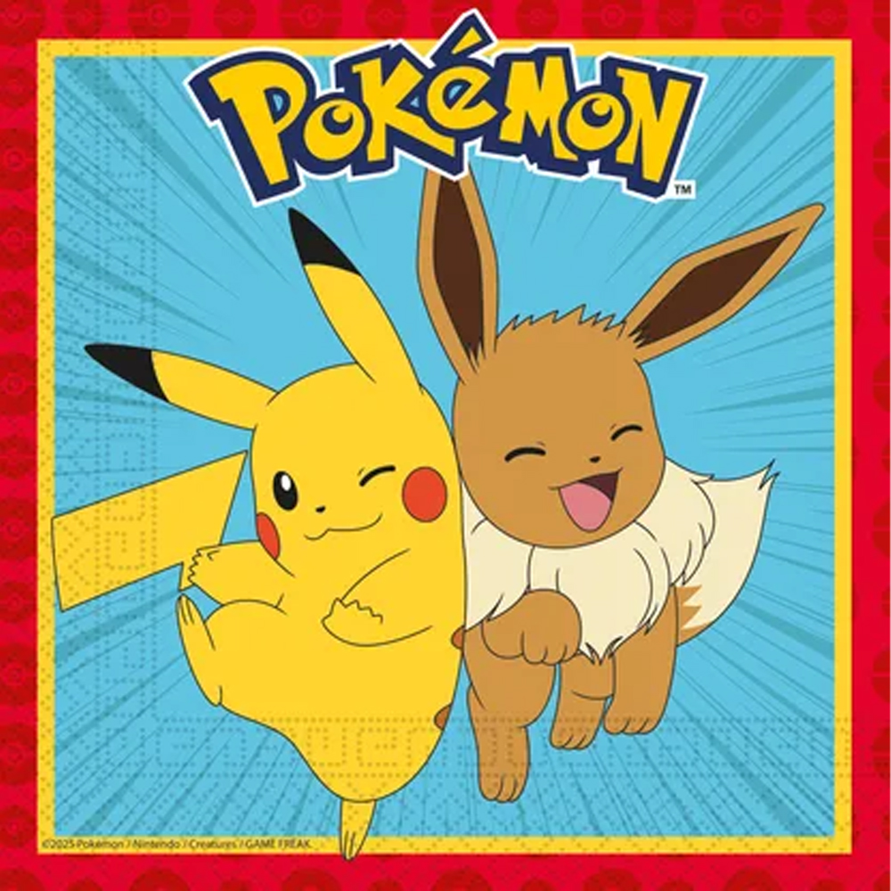 PAPER NAPKINS 2-PLY POKEMON TPC INTERNATIONAL 33X33CM 20PCS