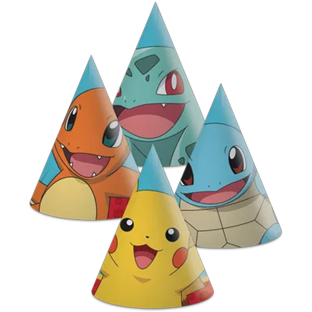 PAPER HATS POKEMON TPC INTERNATIONAL 6PCS