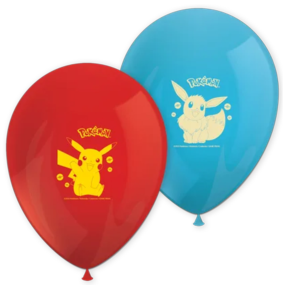 BALLOONS LATEX PRINTED POKEMON TPC INTERNATIONAL 8PCS
