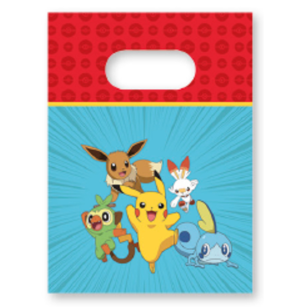 PLASTIC BAGS POKEMON TPC INTERNATIONAL 6PCS