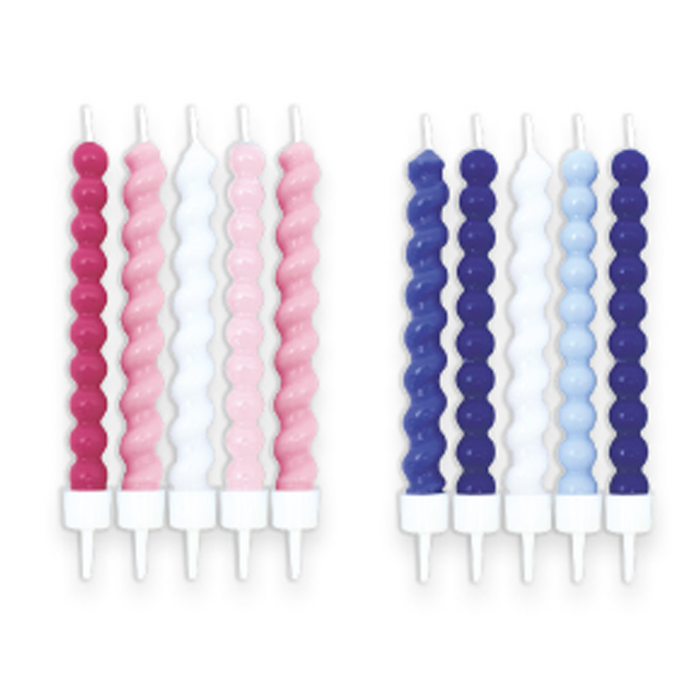 BIRTHDAY CANDLES WITH BASES MIXED SHAPES 10CM 10PCS