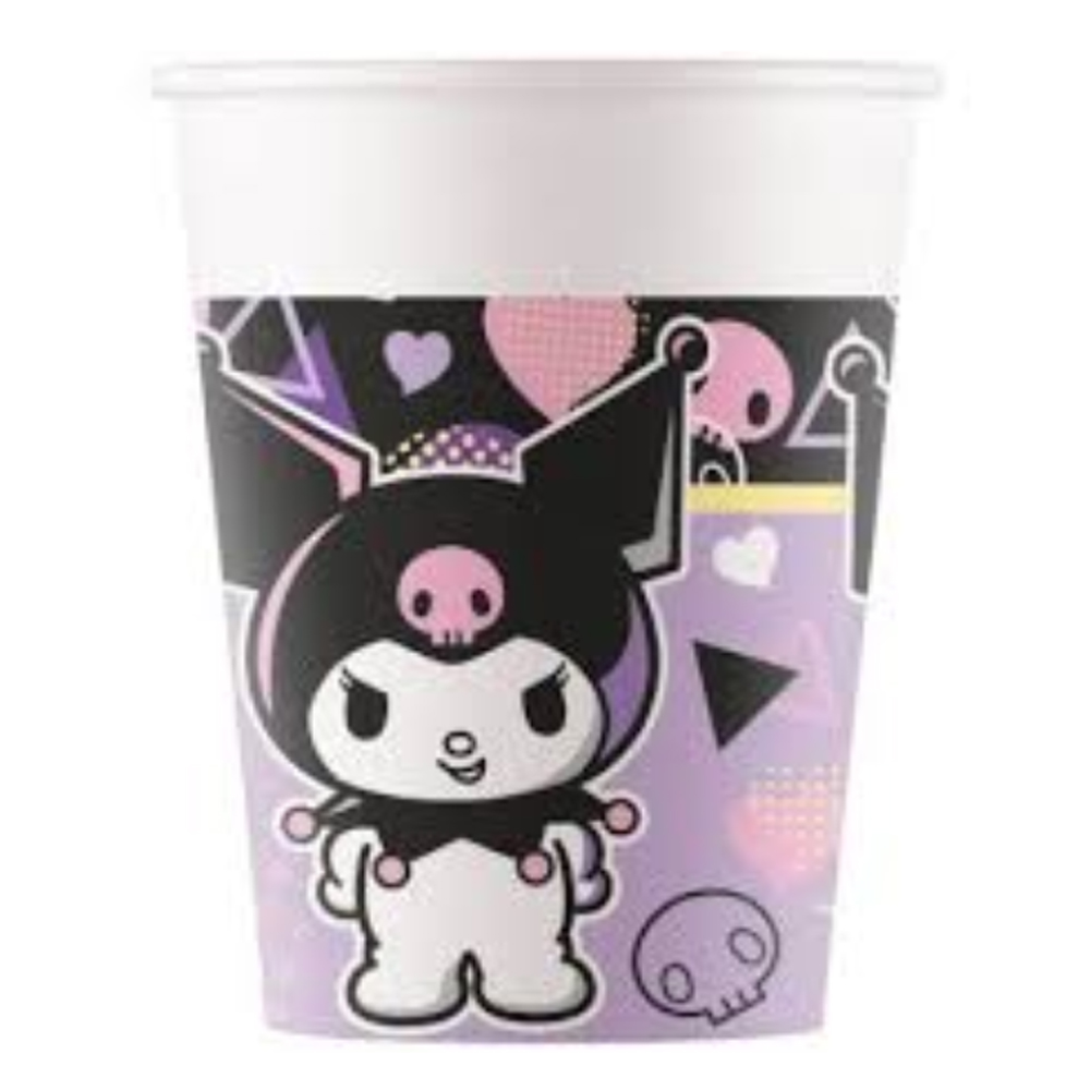 PAPER CUPS KUROMI POP ART SANRIO 200ML 8PCS