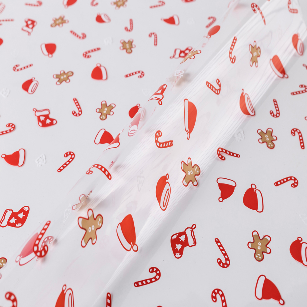 TRANSPARENT SHEETS XMAS PARTY 100X130CM 50PCS