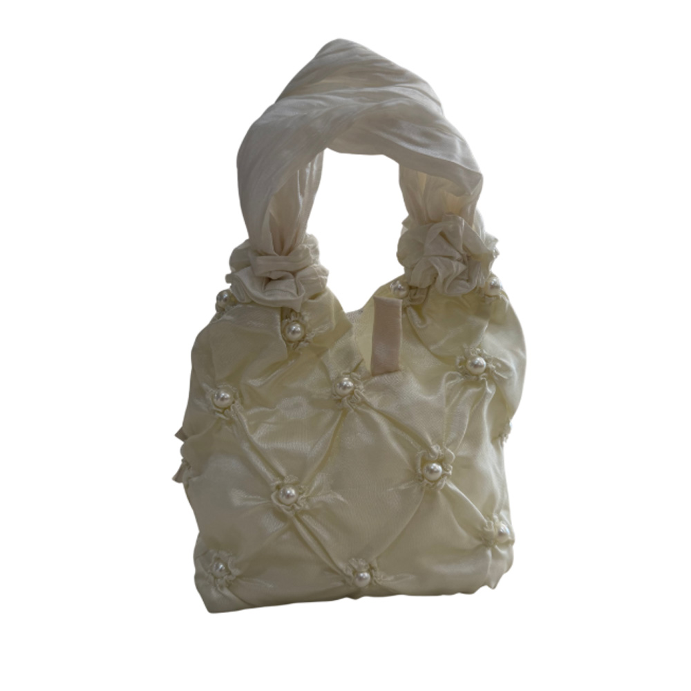 WEDDING BAG WITH BEADS IVORY