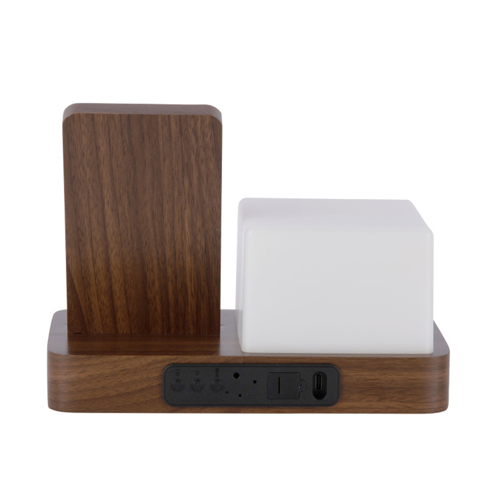 ALARM CLOCK RETRO WITH NIGHT LIGHT LED DARK WOOD VENEER 13.2X21X11.5CM - Image 4