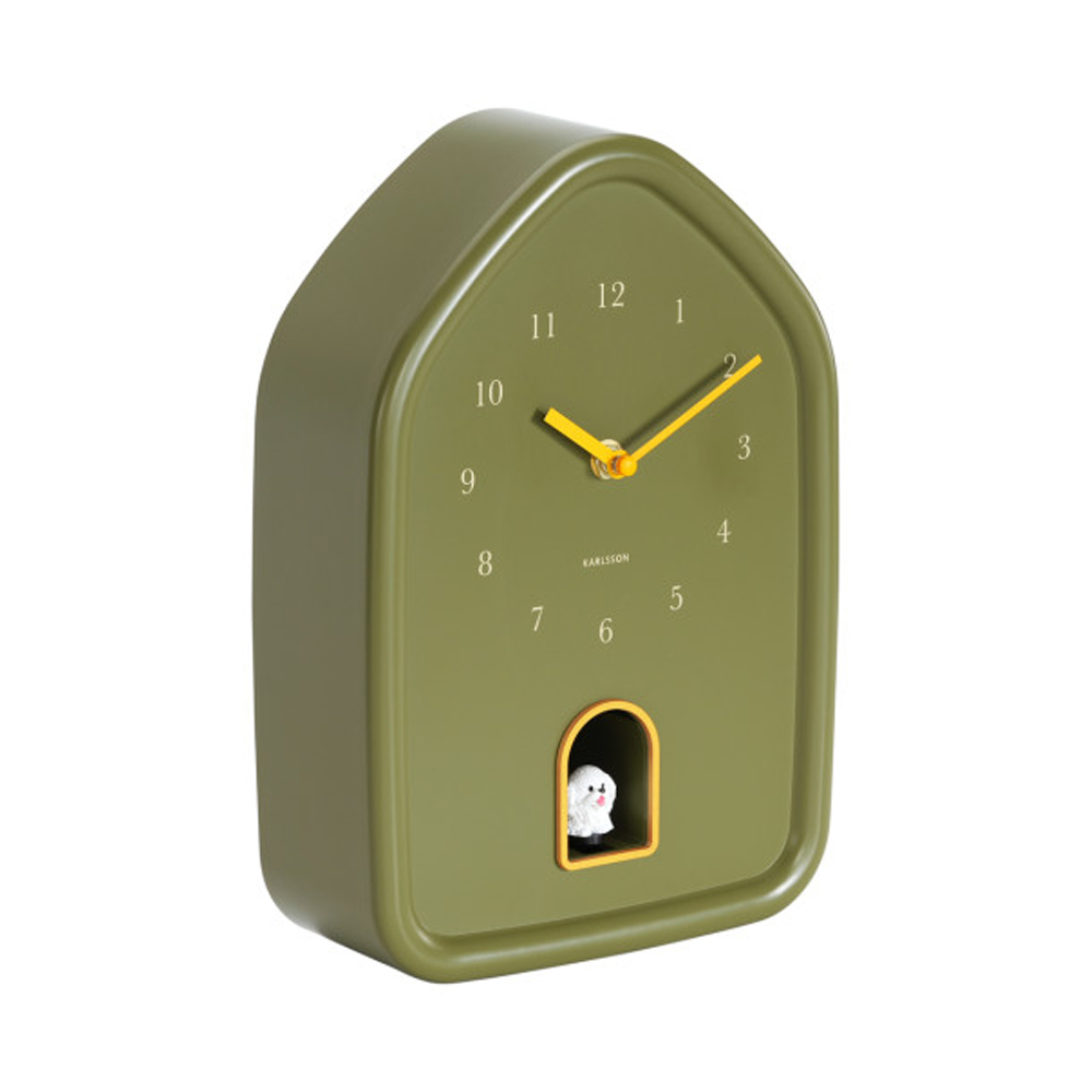 WALL CLOCK MODERN DOGGY LUXURY GREEN 20X7.5X29.1CM - Image 2